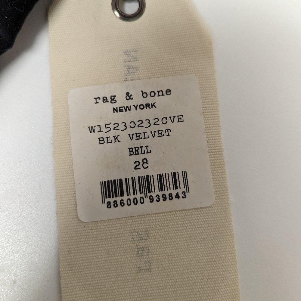 Rag and Bone velvet black pants